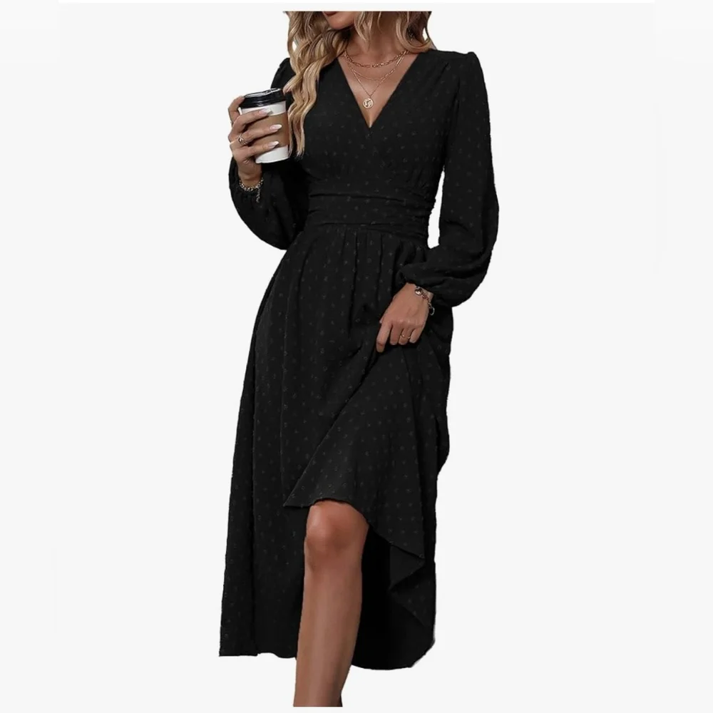 NWT Elegant Black Maxi Dress S Small - Picture 4 of 9